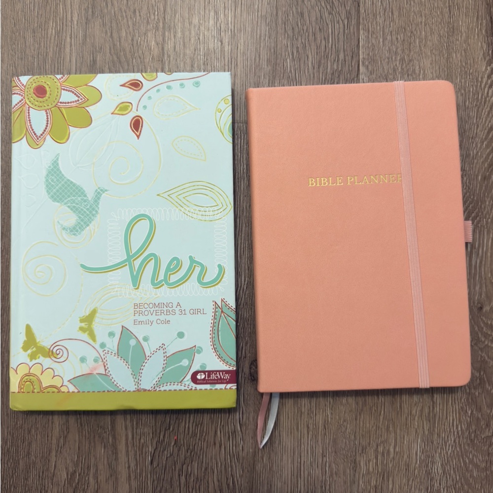 Peach Bible Planner and Her Book Set